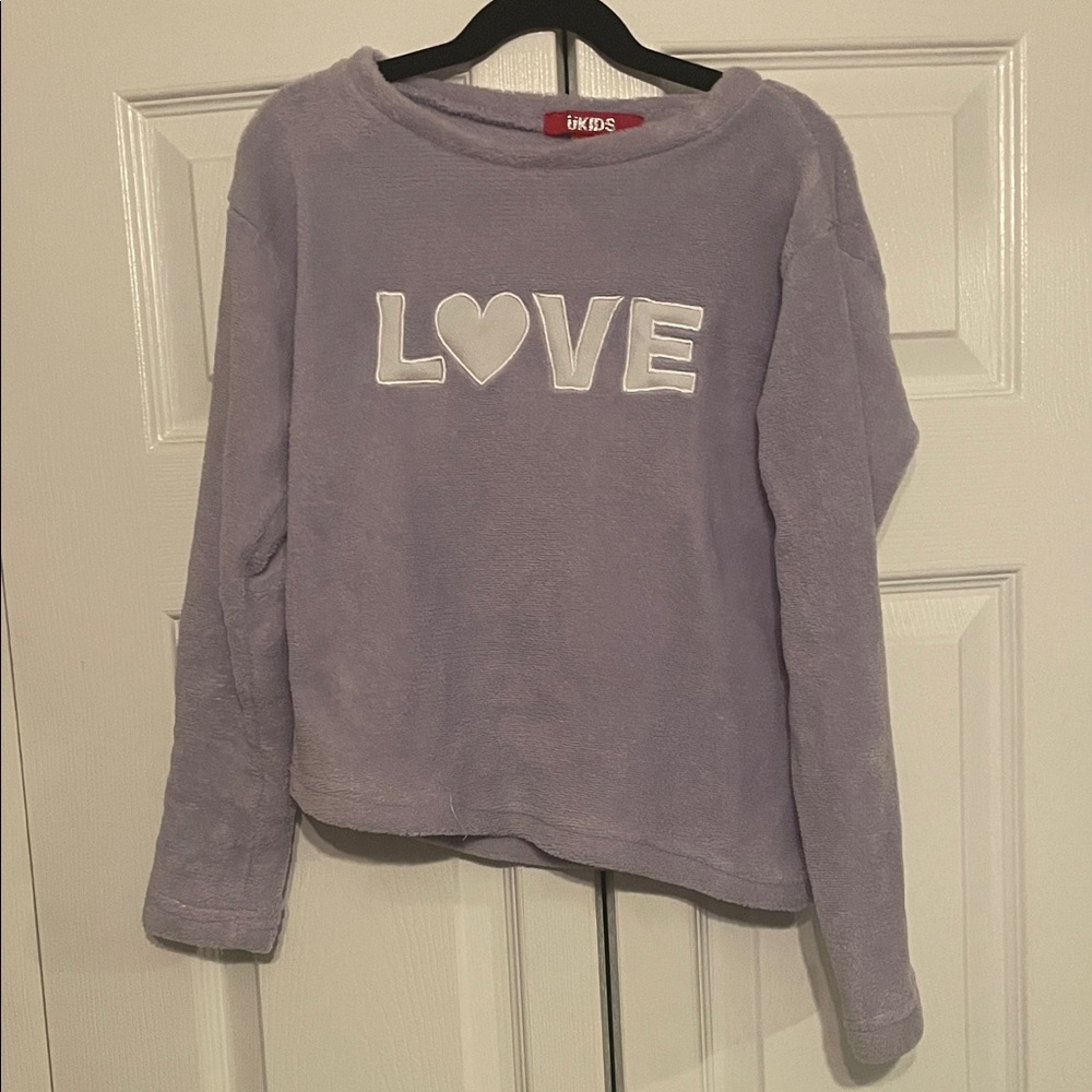 DKNY Lavender Fleece Love Sweater